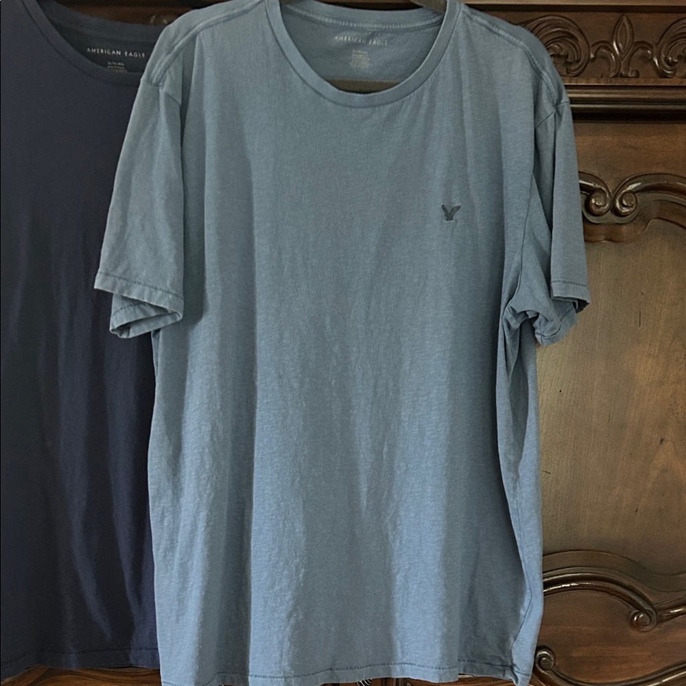 American Eagle Outfitters Men's Blue Tees (two)